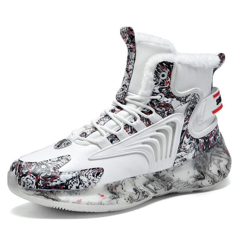 Winter Large Size High Top Dad Shoes Men's Country Morning Wind Popcorn Coconut Shoes Velvet Large Cotton Warm Cold Snow Boots