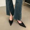 Móda SUOJIALUN 2025 Jaro Nové Dámské Pantofle Módní Špičatá Špička Nazouvací Dámské Elegantní Muly Boty Tenký Vysoký Podpatek Venkovní Šaty Klínek