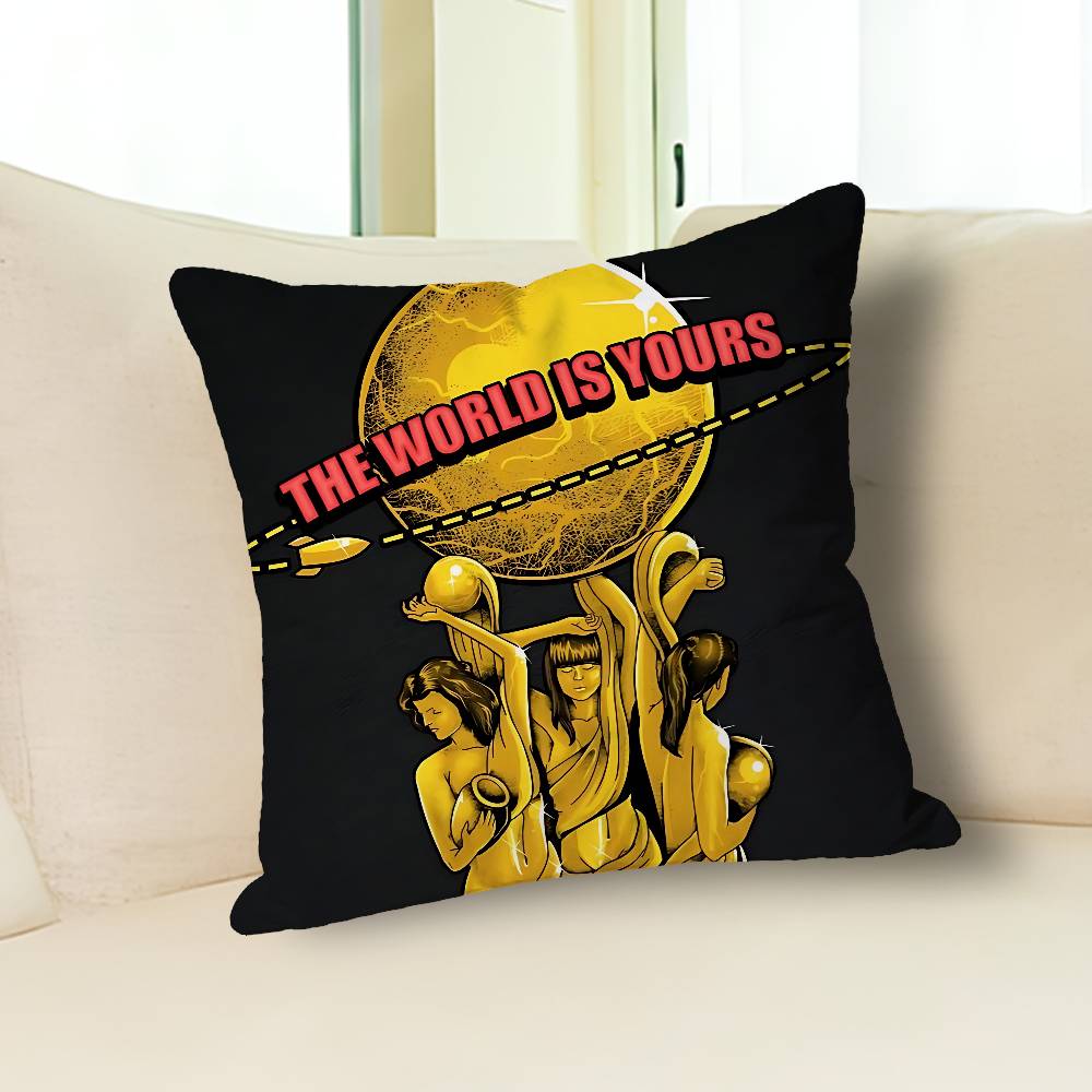 

S-Scarface Tony M-Montana Pillow Cases for Bedroom Living Room Sofa Home Decor Polyester Cushion Cover with Zipper 30cmx30cm