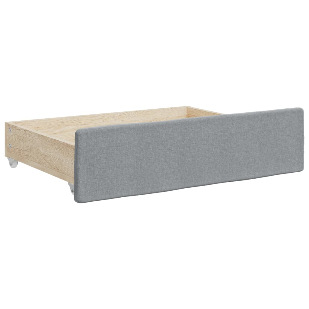 Vidaxl Sofa Rozsuwana Z Szufladami, Jasnoszara, 80X200 Cm, Tkanina