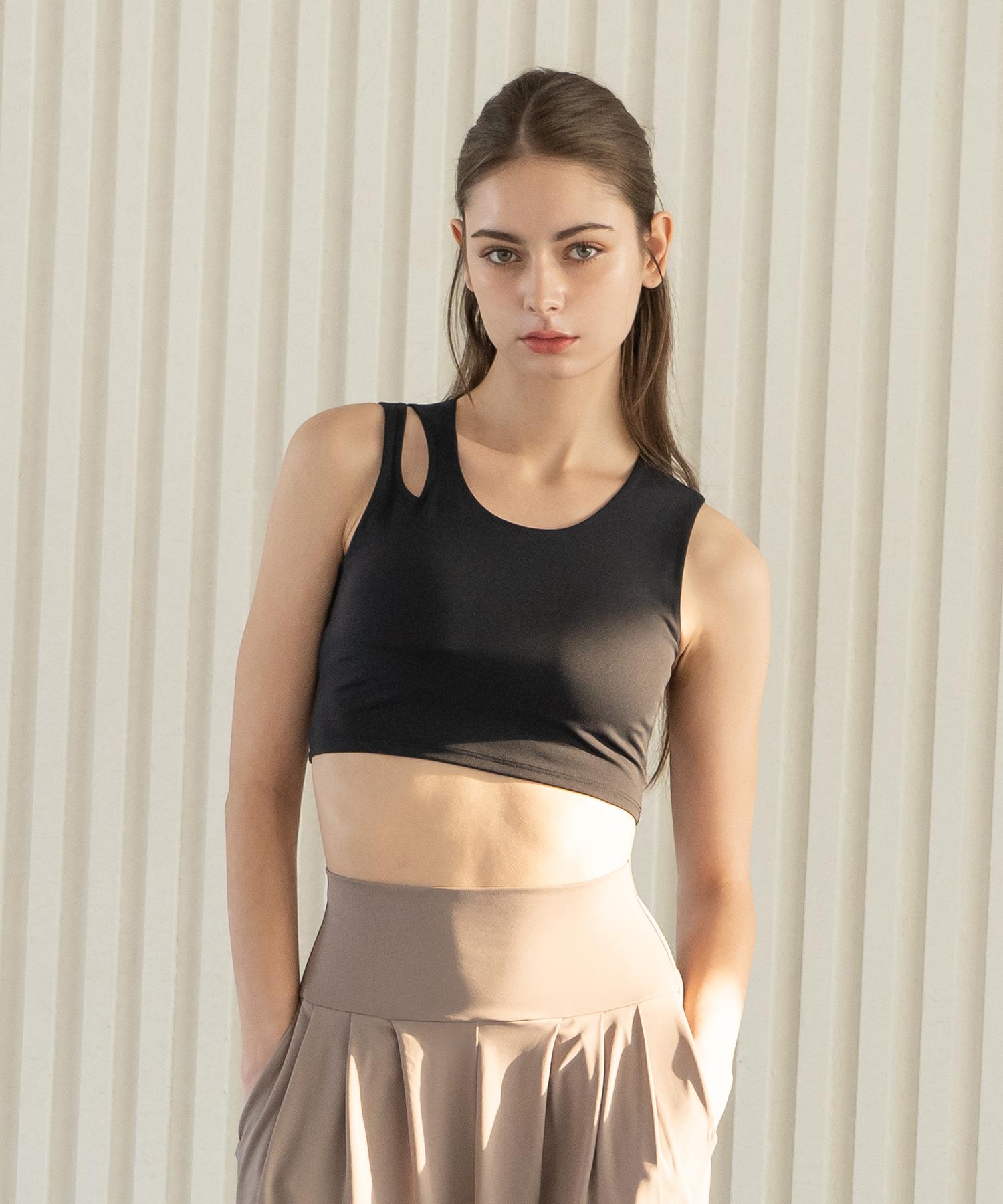 Formative (Fm60122) Shoulder Line Cut-Off Tank Top_New Black S