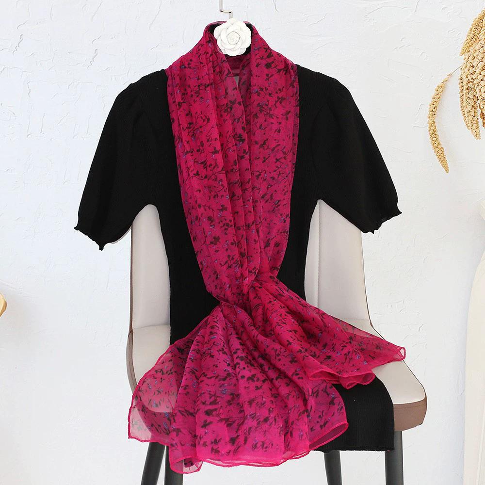 New  Silk Scarf Female Fashion Beach Pashmina Bufanda Folral Women Shawl Wraps Bandana Ladies Scarves Large Foulard Echarpe