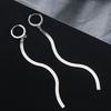 Simple Blade Chain Ear Cuff Earrings Long Minimalist Dangle Earrings Versatile Statement Ear Jewelry
