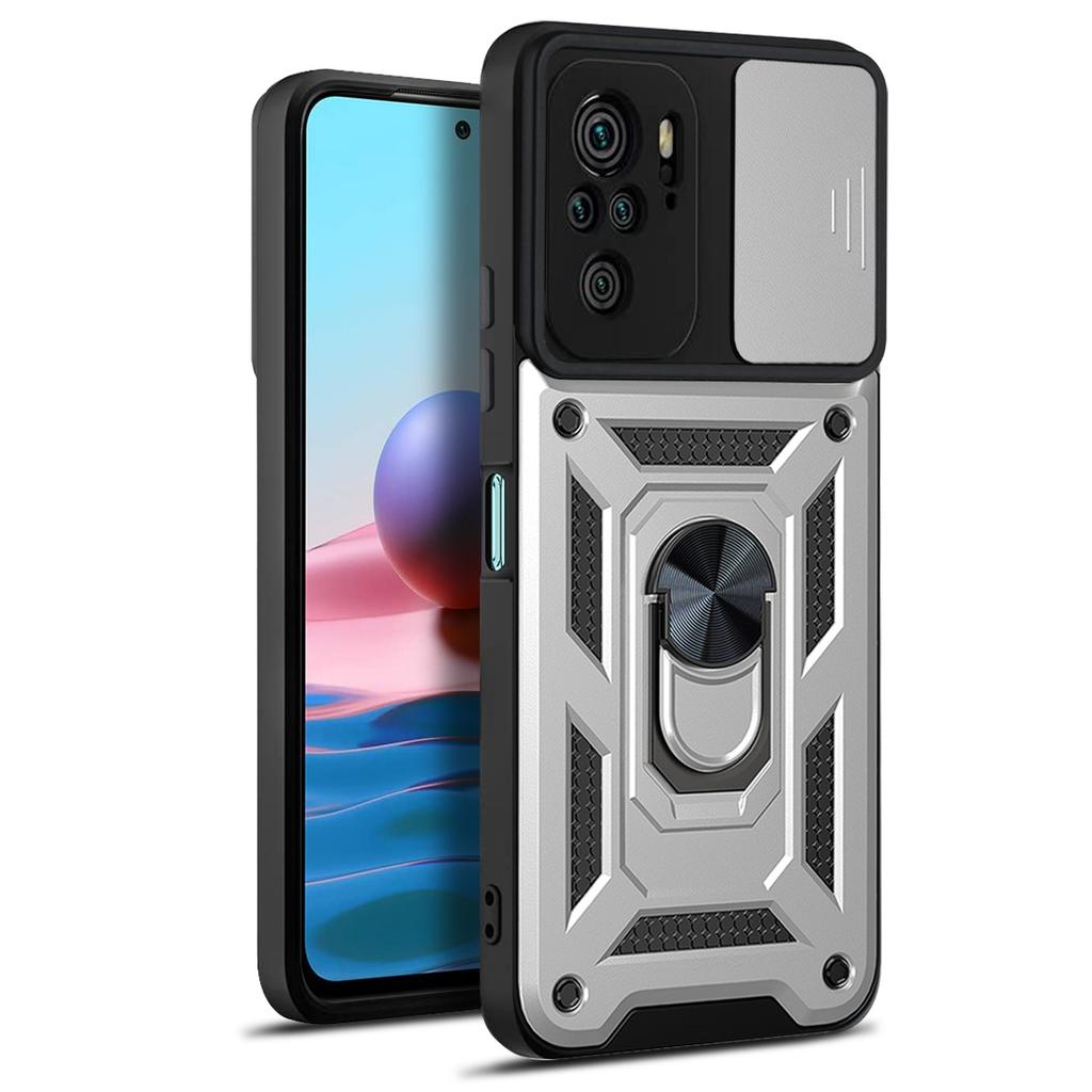 For Xiaomi Redmi Note 10 4G Case Redmi Note 10s 4G Cover Magnetic Ring Holder Armor Phone Case Slide Camera Protect Back Cover