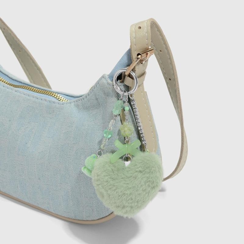 Cute Cartoon Animal Keychain Soft Plush Rabbit Frogs Design Lightweight Sturdy Alloy Acrylic Accessory Gift