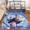 "Anime Girl Pattern Carpet with Fantasy Design and Blue Background" Suitable for use as an anti-slip for living room bedroom sofas