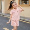 Girls' Short-sleeved T-shirt Set For Summer Children's Casual Embroidered Polo Shirt Set