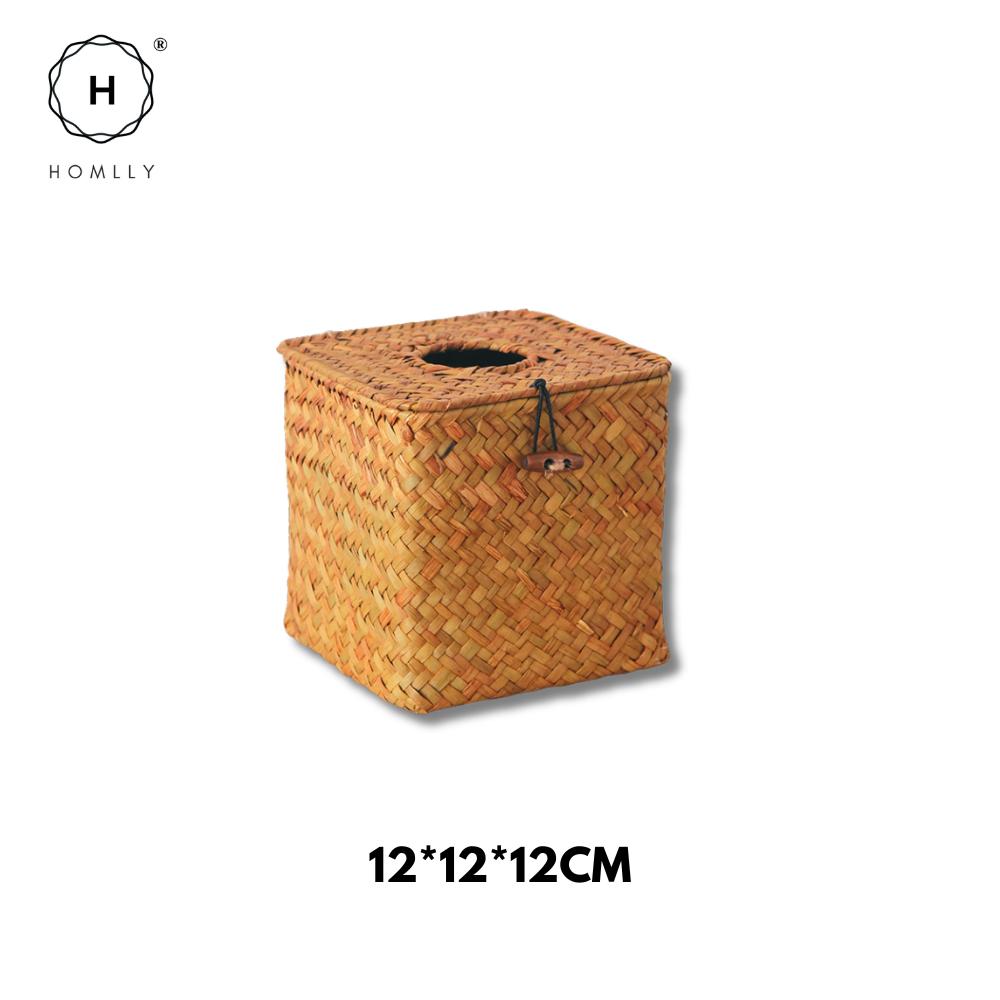 

Homlly Rustic Woven Tissue Box Holder (X2PCS) 12X12X12CM x2pcs