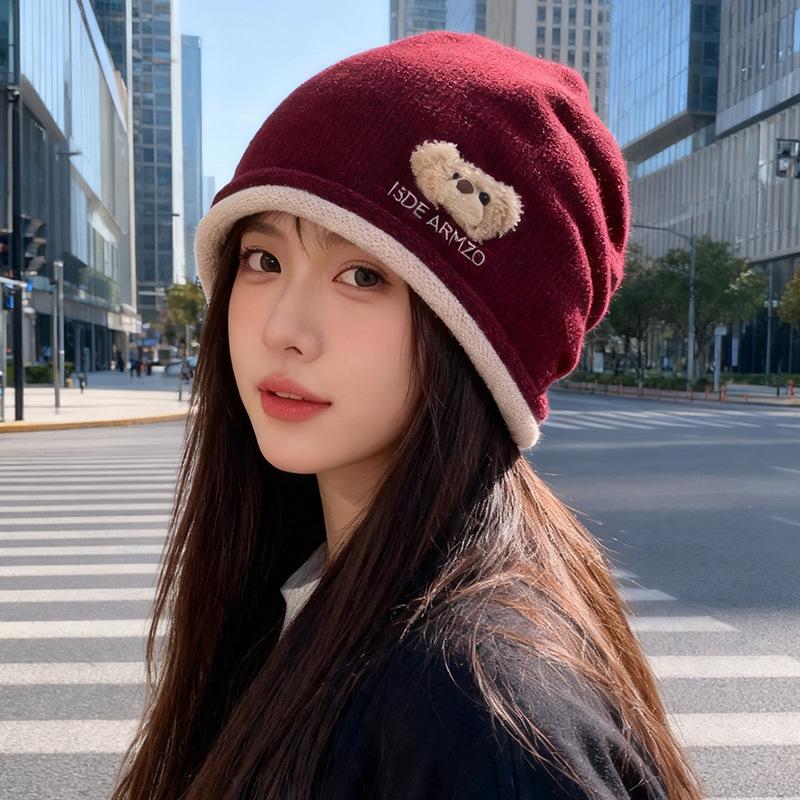New Style Dui Dui Hat for Women In Autumn and Winter Korean Style Loose Big Head Circumference Cold Hat Showing Face Little Cute Pullover Cap