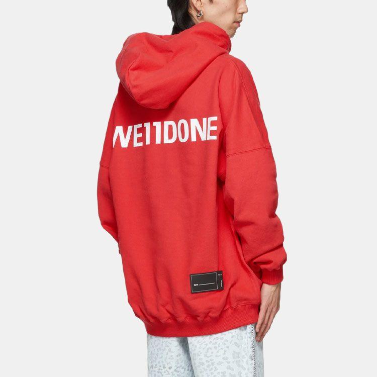 WE11DONE Black Oversized Logo Sweatshirt Unisex Sweatshirt Red WD-SS5-19-115-U-RD