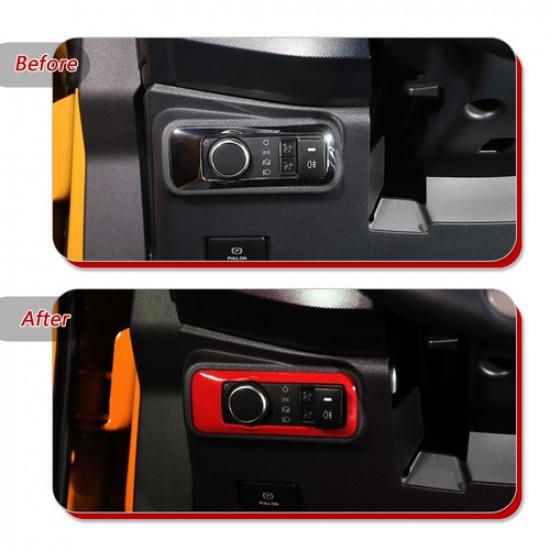 Red Head Light Switch Cover Trim Interior Accessories for Ford Bronco +