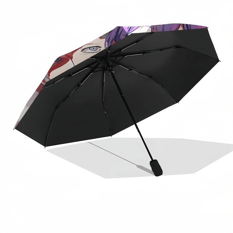 1pc Outdoor Umbrella with Anime Characters, Automatic Opening/Closing, Portable 3-Fold Design, 8-Rib Iron Frame - Perfect Gift for Fans, Traveler