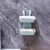 Wall Mounted Soap Dish Double Layer Design Strong Load-bearing Easy Installation Sponge Holder Bathroom Soap Rack