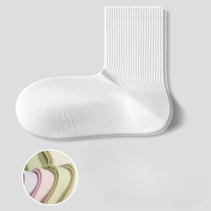 

Белые хлопковые носки до середины икры без косточек, дышащие, тонкие, антибактериальные, впитывающие пот и устойчивые к запаху, для лета 1 pair