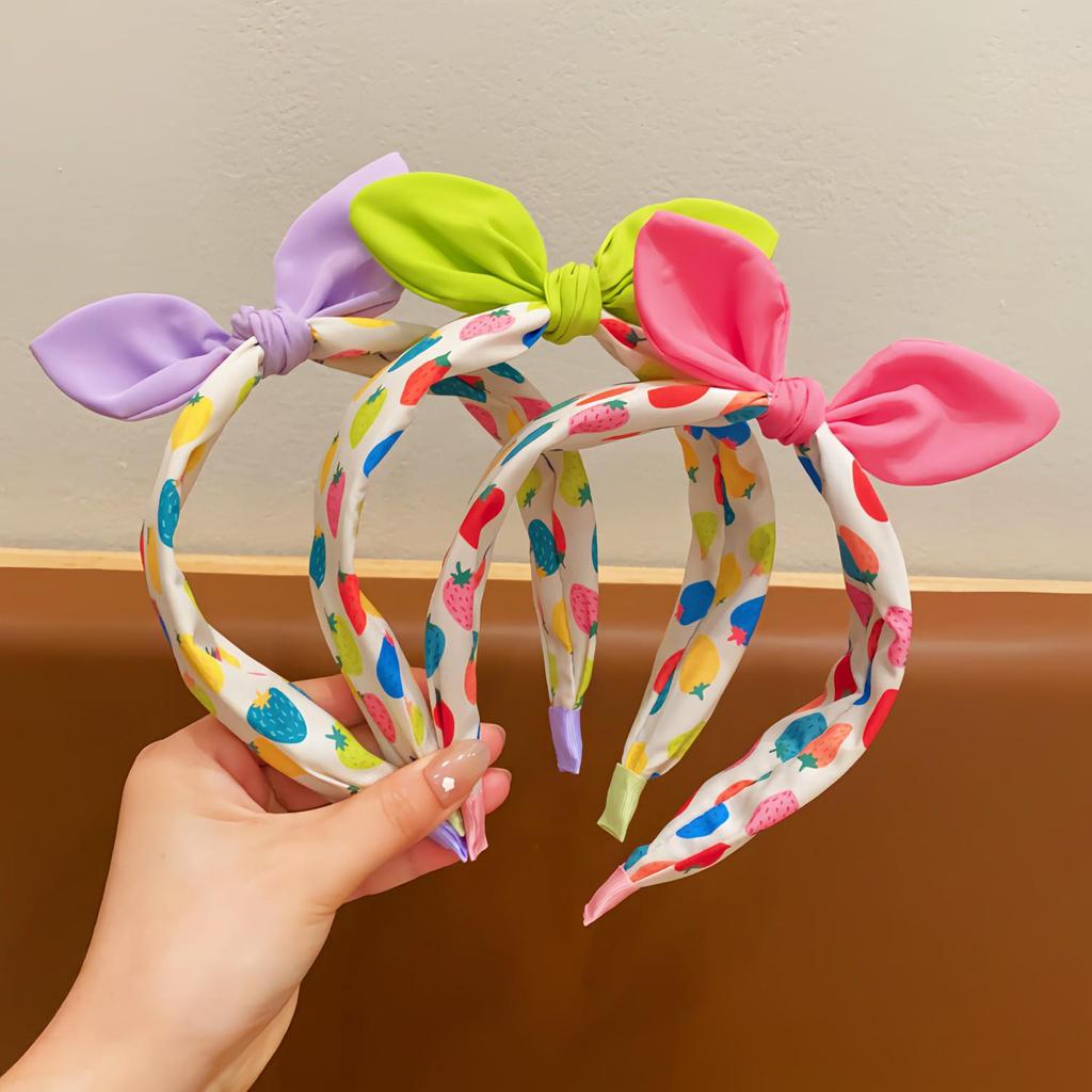 Bandeau à nœud à larges bords à pois pour filles pour cheveux mignons et rebelles