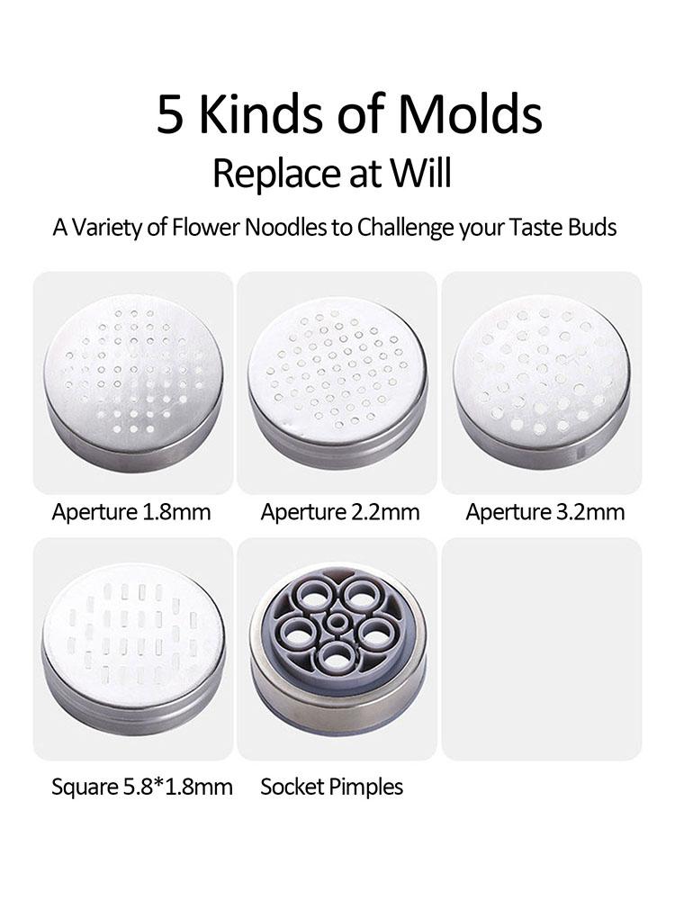5 Molds Stainless Steel Manual Noodle Maker Manual Dough Press Pasta Maker Machine For Fresh Homemade Lasagne Noodles