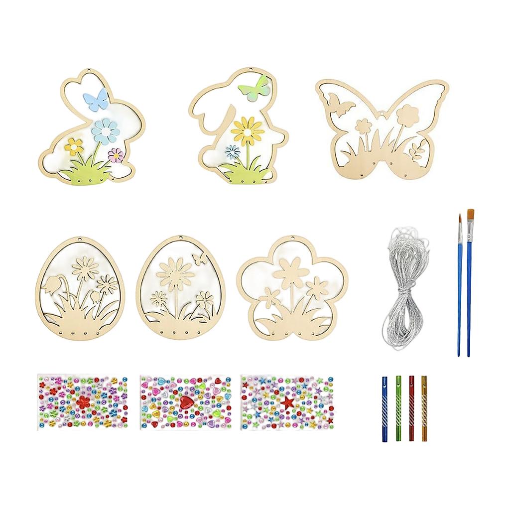 1set Easter Bunny Wind Chimes Craft Kit Chimes For Decorative For Spring Decor And Creative Family Fun 5ml