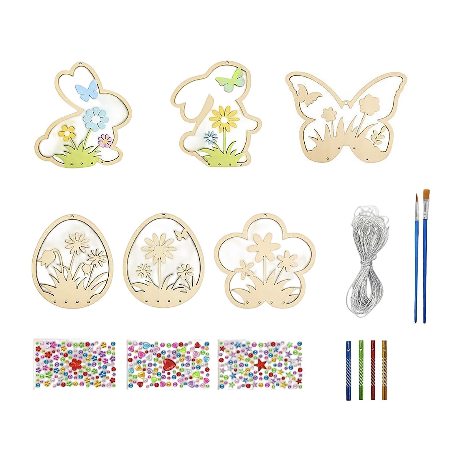 

1set Easter Bunny Wind Chimes Craft Kit Chimes For Decorative For Spring Decor And Creative Family Fun 5ml One Size