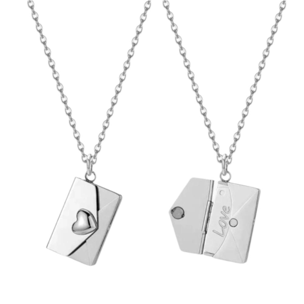 DIY Pendant Sweater Chain Heart Lovers Choker Necklace Simple Envelope Necklace  Couple