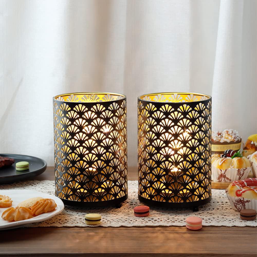 TRIROCKS Two-Piece Table Lamp, 16cm Tall, Metal, Stylish Ambient Lighting with Fairy Light Bulbs, Perfect for Patios, Garden Parties, Indoor and
