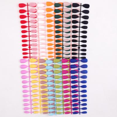 24 teile/satz DIY Schnelle Nägel Matt Teardrop Nägel Falsche Nägel Mehrfarbige Streifen Fertig Tragen Maniküre