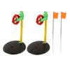 2Pcs Winter Ice Mini Fish Pole Wheel Flag Tackle Equipment Outdoor Winter River Floating Fishing Rod Flag