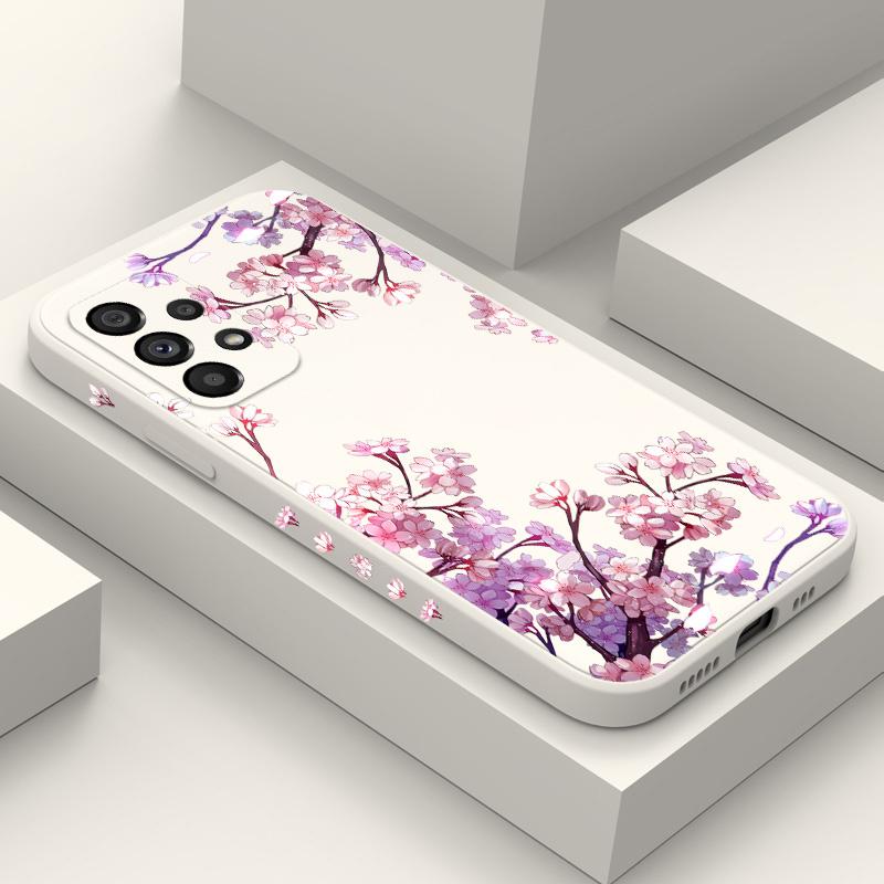 Falling Flowers Case For Samsung Galaxy A73 A53 A33 A23 A13 A72 A52 A52S A32 A22 A12 A71 A51 A31 A21S 4G 5G Cover