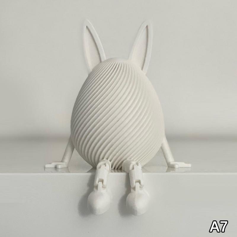 3D Easter Rabbit Egg Model With Movable Joints Egg Ornament Articulated Egg Statue Home Office Decor Easter Decor Perfect Gift A7
