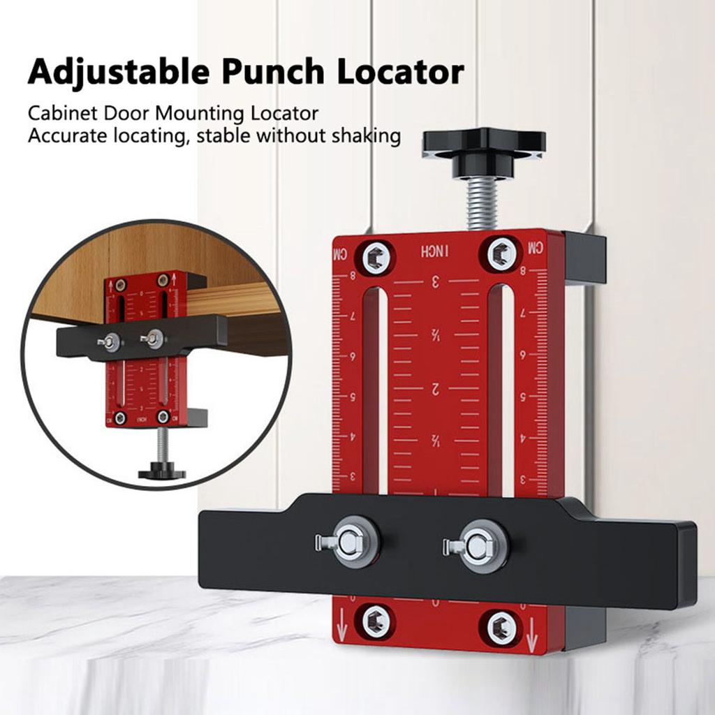 Cabinet Door Mounting Jig, with Support Arm&Clamp, Aluminum Alloy Body Tool for Installing Cabinets with Face Frame or Frameless