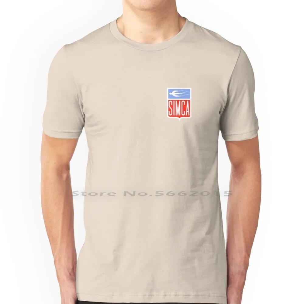 Simca-Emblem T Shirt 100% Cotton Simca Logo Emblem France Car French Classic Historic Old Europe Talbot Short Long Sleeve Tee