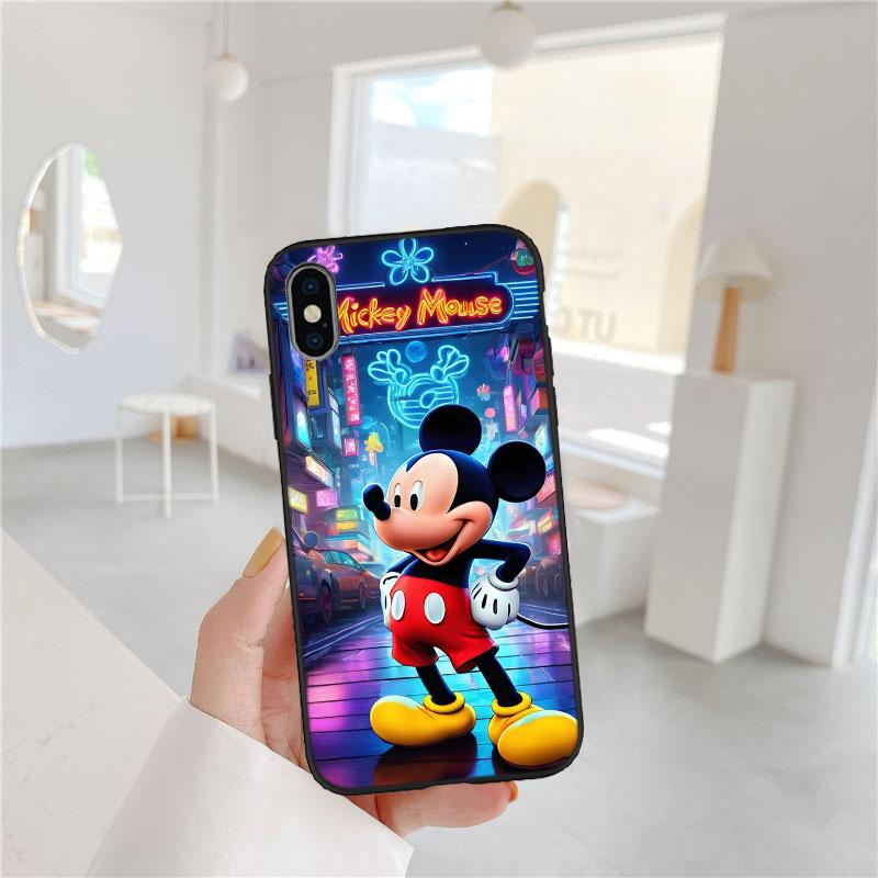 

CJ77 Mickey Minnie Mouse Soft Shell Phone Case for iPhone 16 15 14 13 12 Pro Max Plus Mini iPhone 12 Pro