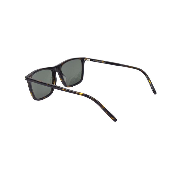 Saint Laurent Thin Frame Series Square Sunglasses Men Sunglasses Tortoise SL668-002