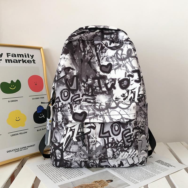 Graffiti-Rucksack mit großer Kapazität für Herren, Rucksack mit Damendruck, Schüler-Schultasche