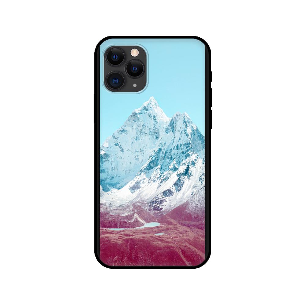 Black tpu case for iphone 5 5s se 2020 6 6s 7 8 plus x 10 XR XS 11 12 mini pro MAX back cover Winter Snow Mountain Scene