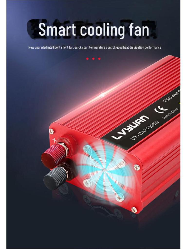 Tuyang Dual-Voltage Auto-Wechselrichter, 500W/2000W, 12-24V Universelle Kompatibilität