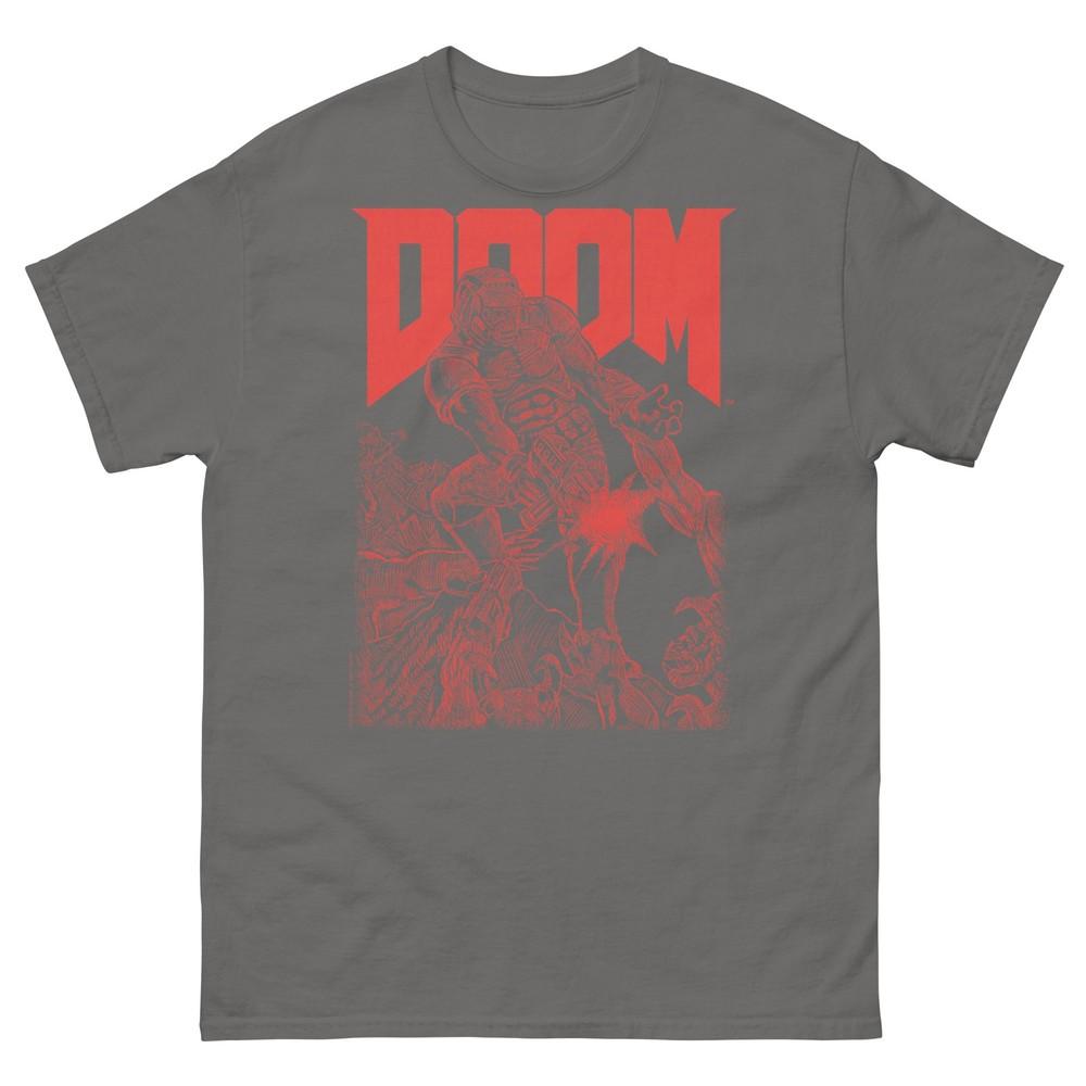 Doom Red Sketched Cover Art Retro Video Game TShirt