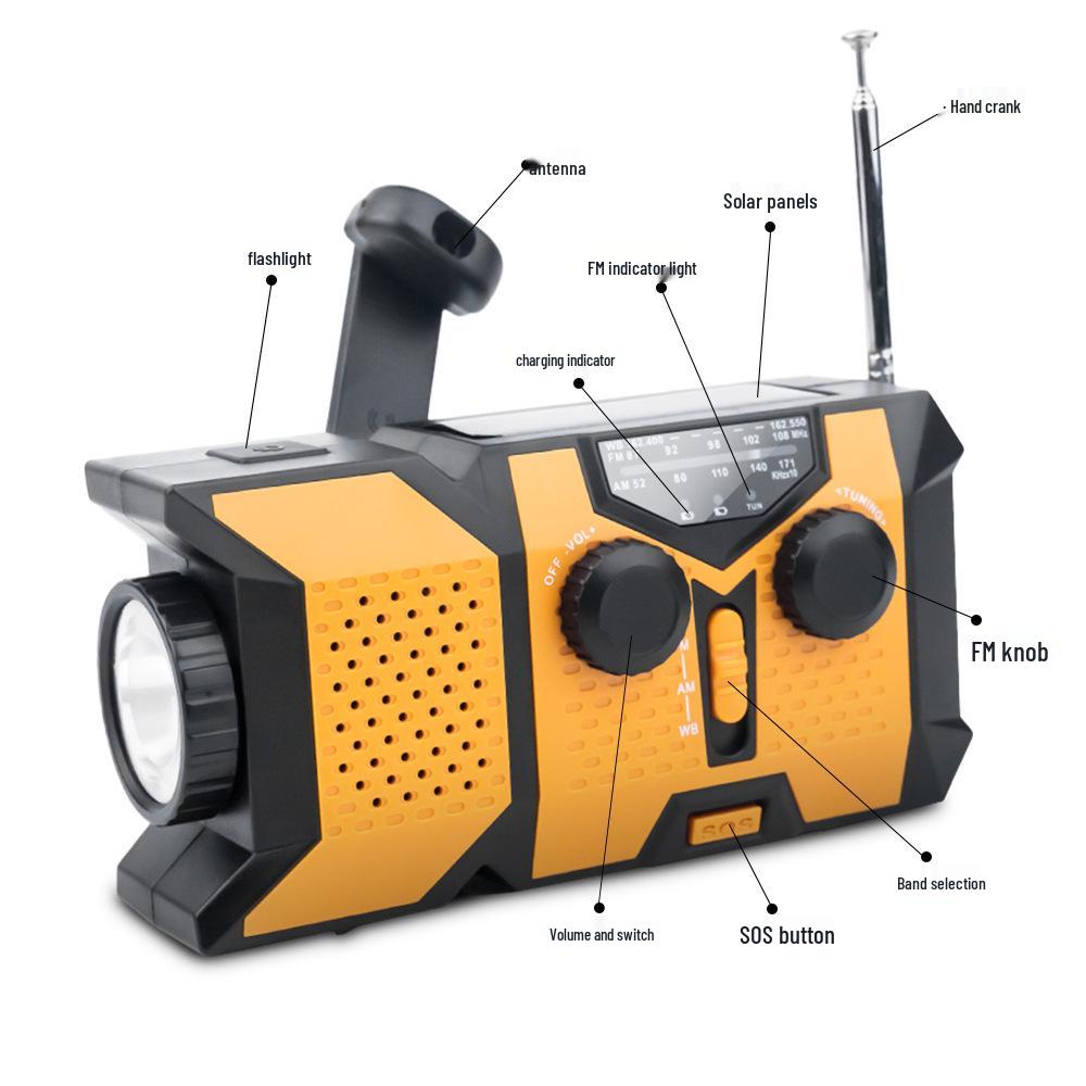 Portable Emergency Radio & Hand-Crank Generator with Phone Charger