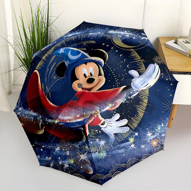 

Disney Magic Mickey Automatic Open/Close Fashion umbrella - Cute Umbrella with Cute Design, Portable 3-Fold Compact Umbrella for Men & Women