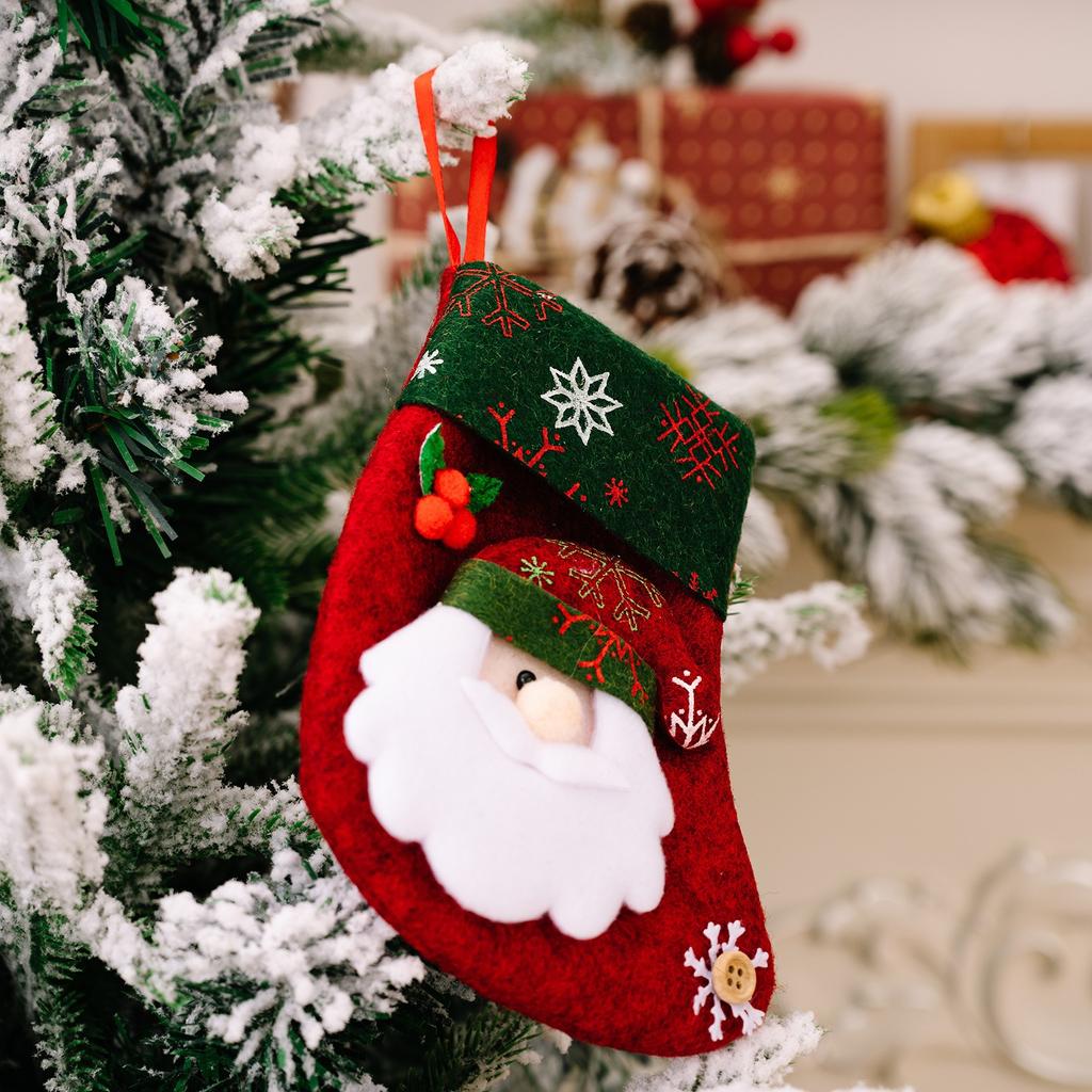 Cartoon Christmas Stocking Gift Bag Plush Candy Christmas Sock Santa Claus Elk Deer Christmas Stockings Christmas Accessories