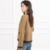 Knitted Sweater V-neck Contrasting Color Jacquard Women's Cardigan