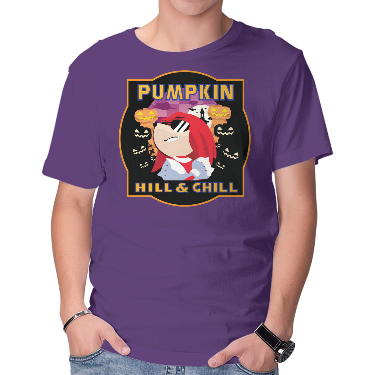 Unisex Crew Neck T-Shirt Pumpkin Hill And Chill Graphic Short Sleeve Casual Tee XXXXL