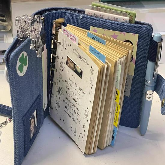 Denim A7 Indie Design Pocket Planner Binder Notebook