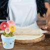 Kichvoe 1set Ceramic Flower Design Measuring Spoon with Base Cute Baking Gadget for Measuring Dry Wet Ingredients for Milk Powder