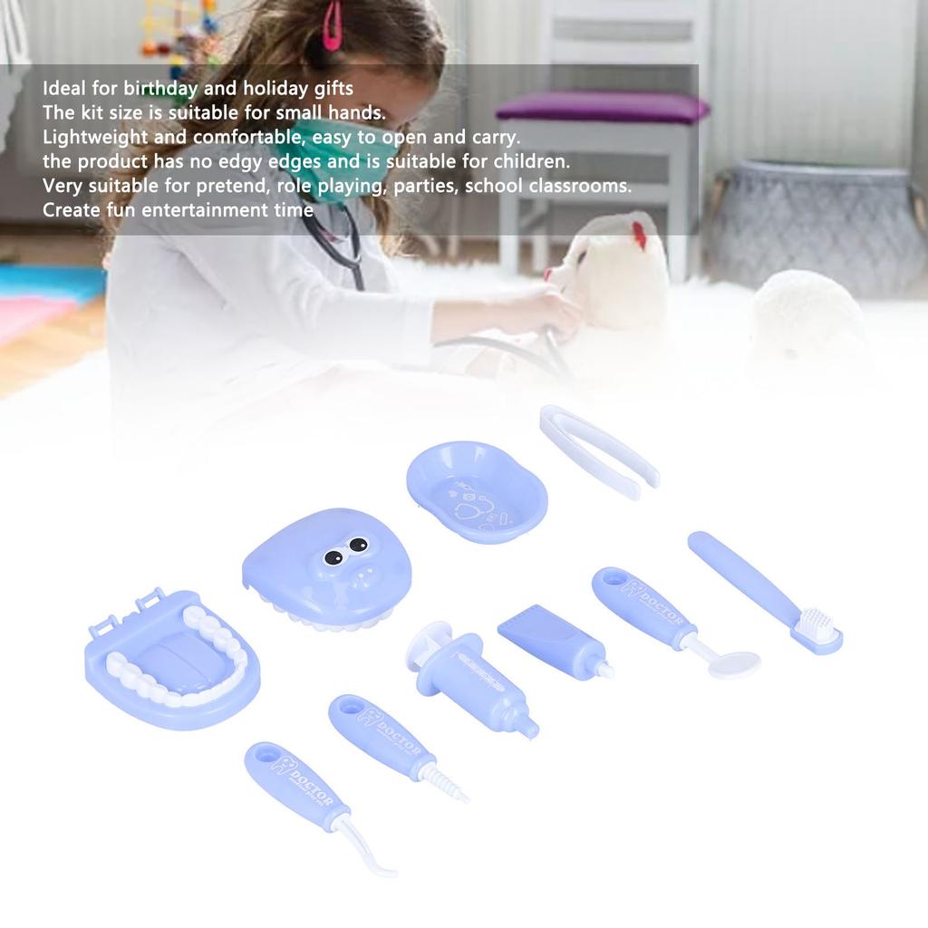 Children's Doctor Toy Set Simulation Dentist Play House Role Playing Medicine Box Stethoscope Children's Toy Set(Pink )