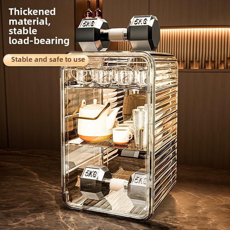 Dust-proof Cup Storage Rack Cup Holder Water Cup Storage Rack Tea Set Cup Holder Coffee Cup Mug Storage Box Kitchen Organizer