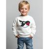 Kids Cartoon Shark Print Crew Neck Sweatshirt, Regular Fit Casual Sportswear, Spring/Fall Alphabet Applique Detail