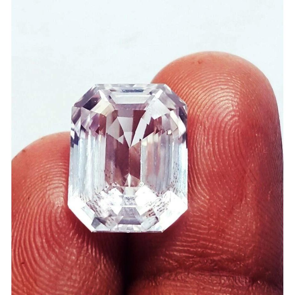 Natural Awesome White Sapphire 10-12 Ct Radiant Certified Beautiful Gemstone
