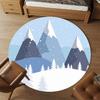 1pc mountain snow Round Chair mat Area Rug - Non-Slip, Floor Mat for Office, Bedroom, and Indoor Decor c1125427