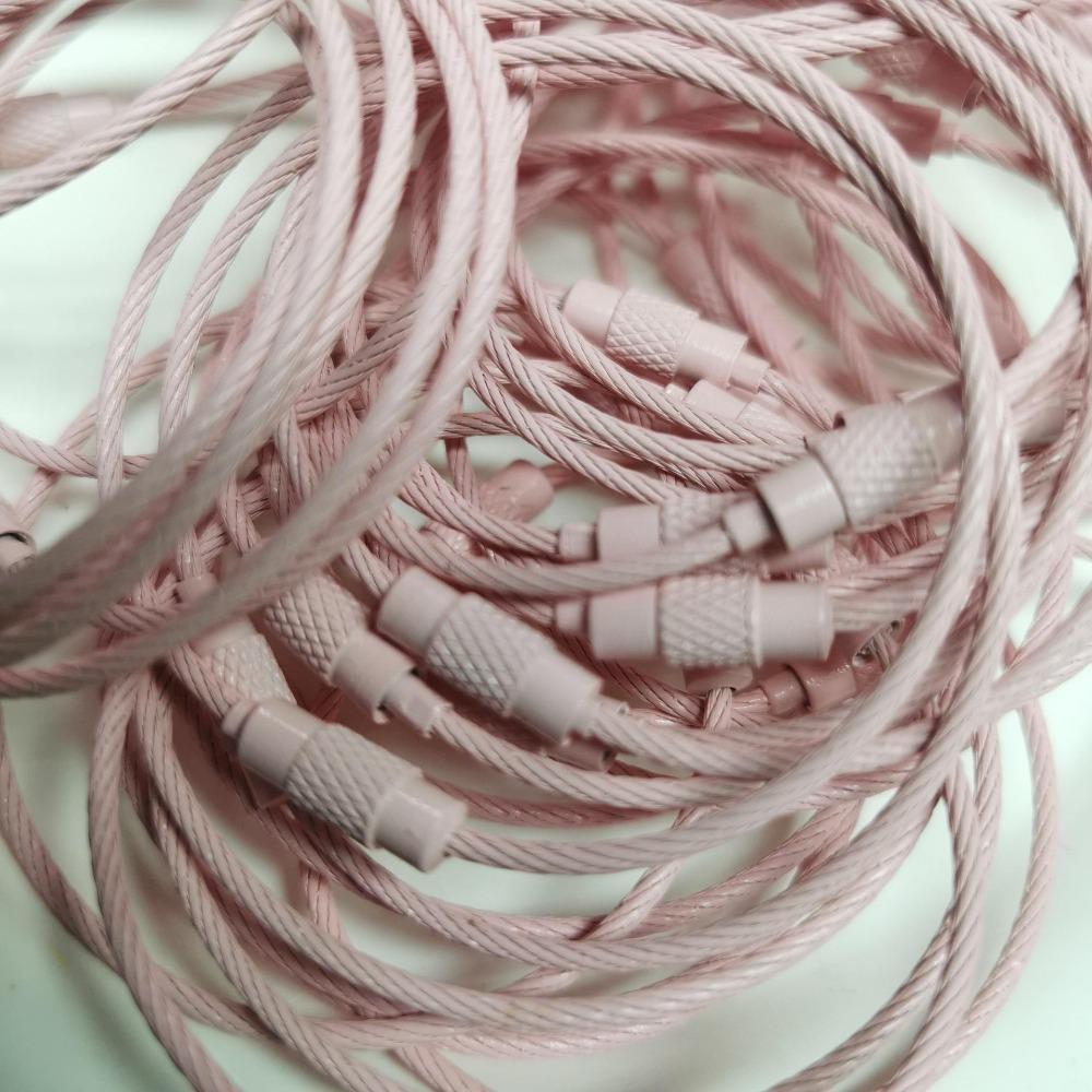 20PCS color paint wire rope 25 colors manufacturer wholesale key ring chain DIY tag cartoon key lanyard accessories
