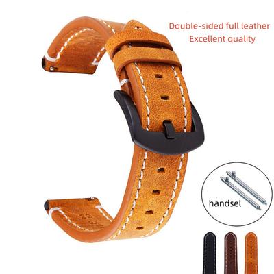 Watch Accessories Popular Genuine Leather Strap Crazy Horse Vintage Full Leather Strap Switch Earrings  GearS3